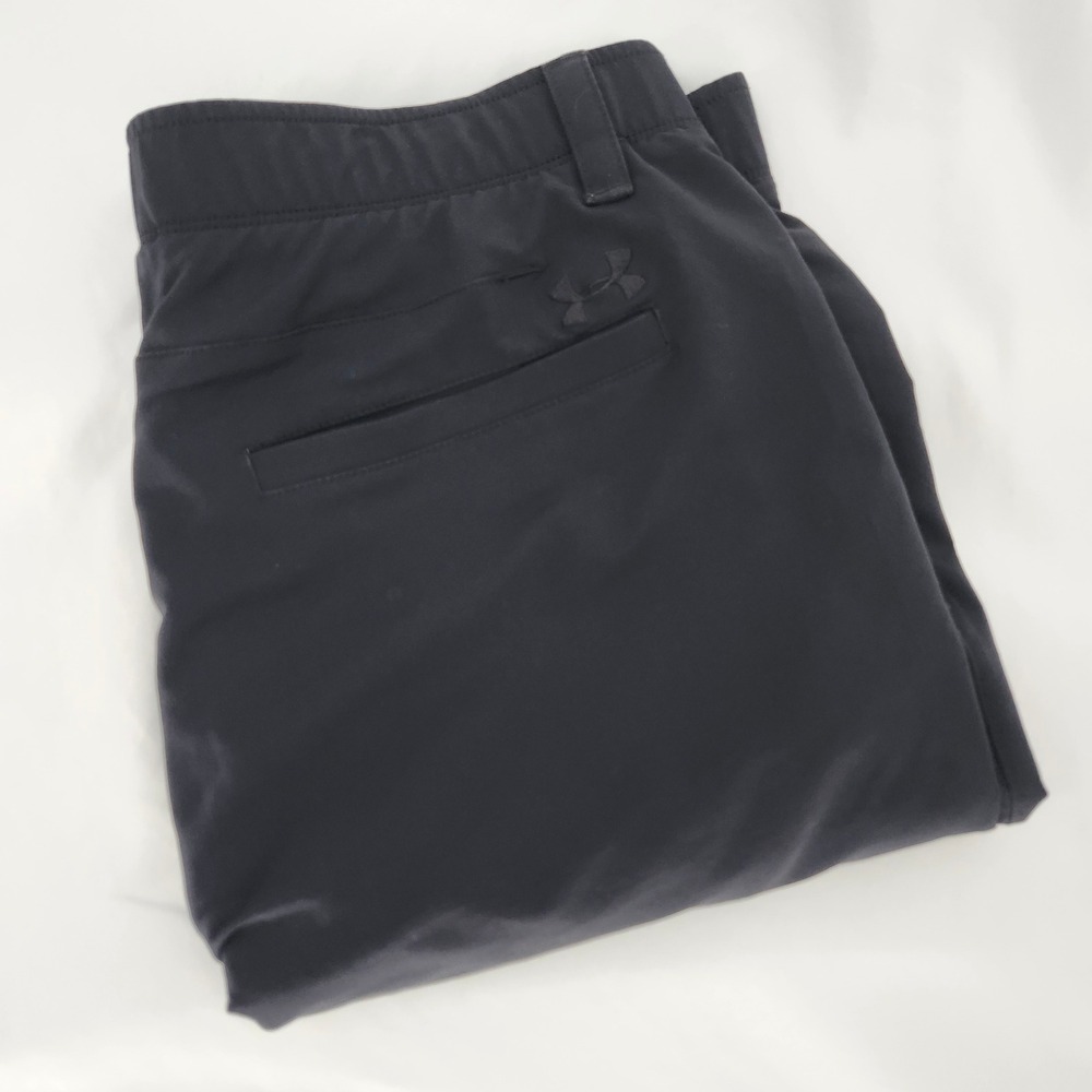 Under Armour Mens Golf Pants Size 38/32 Black Loose Fit Performance‎ Stretch